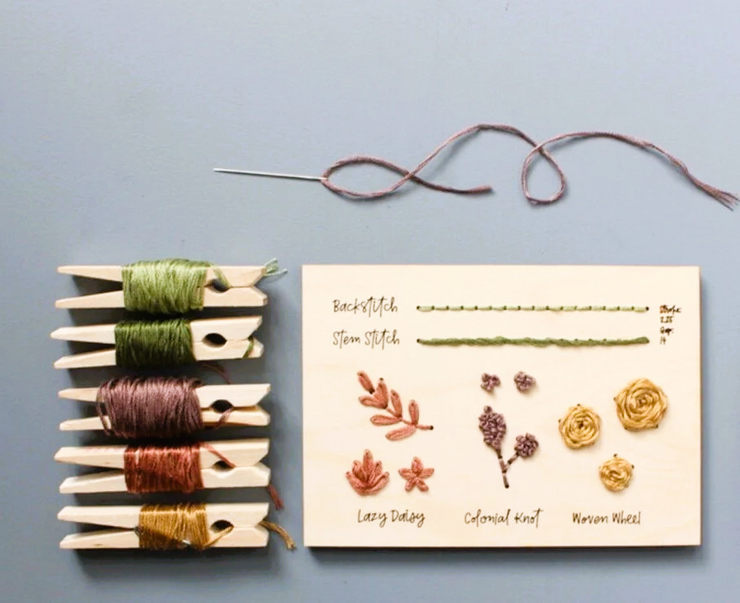 WOOD EMBROIDERY STITCH SAMPLER
