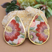 Big Bloom Embroidered Teardrop Earrings