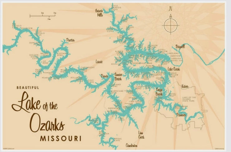 11x17 LAKE OF THE OZARKS MAP