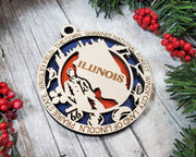 LASERCUT STATE ORNAMENT - ILLINOIS