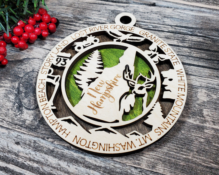 LASERCUT STATE ORNAMENT - NEW HAMPSHIRE