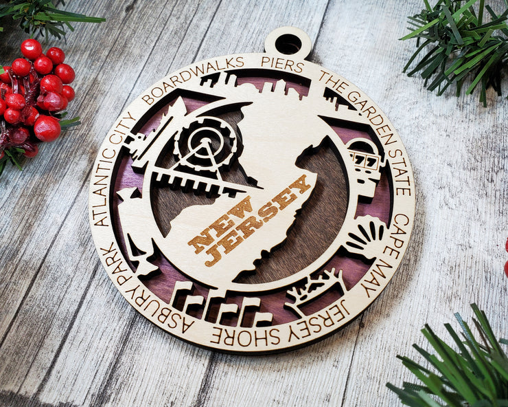 LASERCUT STATE ORNAMENT - NEW JERSEY