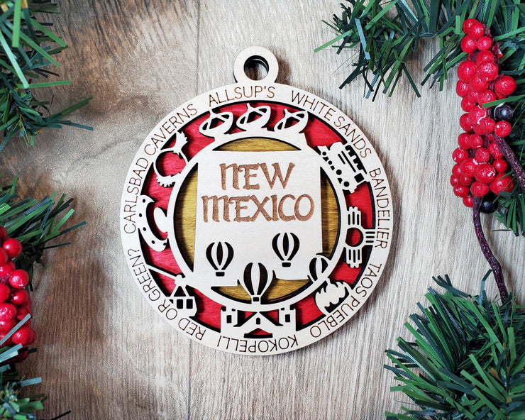 LASERCUT STATE ORNAMENT - NEW MEXICO