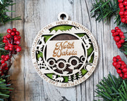 LASERCUT STATE ORNAMENT - NORTH DAKOTA