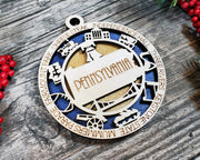 LASERCUT STATE ORNAMENT - PENNSYLVANIA