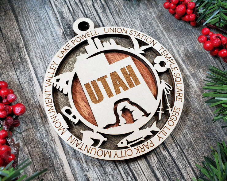 LASERCUT STATE ORNAMENT - UTAH