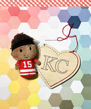 WOOD EMBROIDERY - KC HEART BANNER