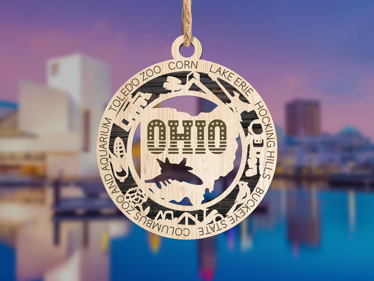 LASERCUT STATE ORNAMENT - OHIO