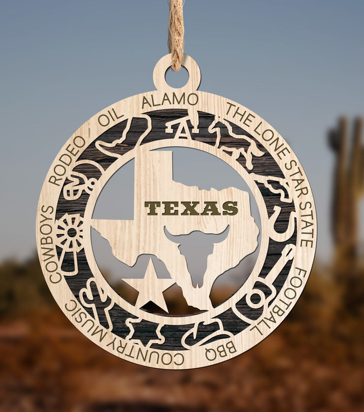 LASERCUT STATE ORNAMENT - TEXAS